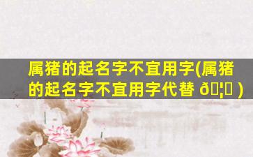 属猪的起名字不宜用字(属猪的起名字不宜用字代替 🦉 )